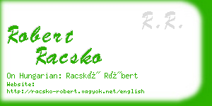 robert racsko business card